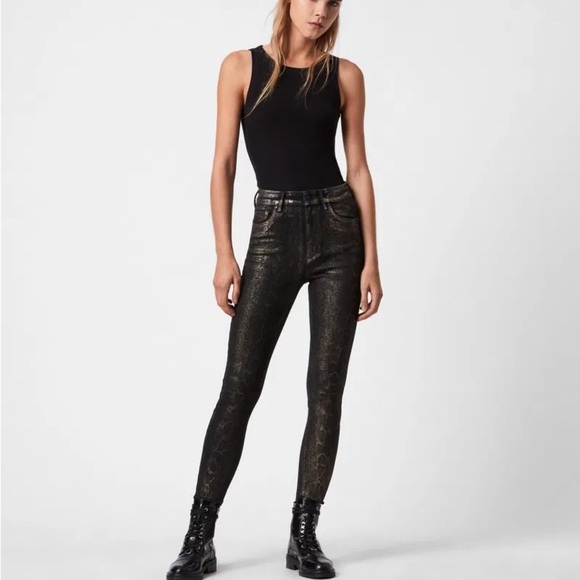 BNWT | Allsaints | Miller Snake Jeans | Size 26 - Picture 1 of 5